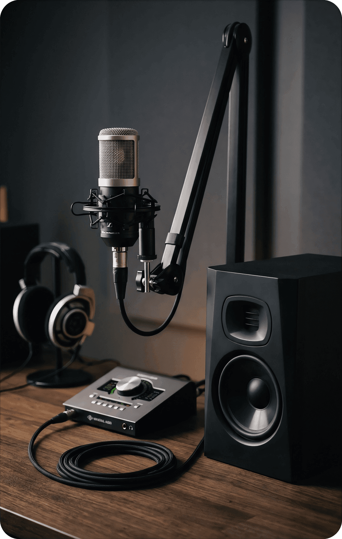 Студийный микрофон, монитор и аудиоинтерфейс — профессиональное звуковое оборудование Samat Show Technic